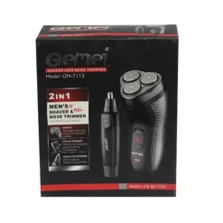 RASOIO A BATTERIA ELETTRICO + RIFINITORE PER NASO ORECCHIE TRIMMER 2IN1 GM-7113