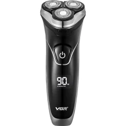 RASOIO A TRIPLE TESTINE ROTANTI TRIMMER BARBA CORDLESS IMPERMEABILE DISPLAY V318