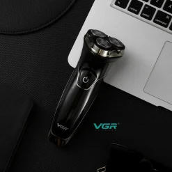 RASOIO A TRIPLE TESTINE ROTANTI TRIMMER BARBA CORDLESS IMPERMEABILE DISPLAY V318