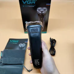 RASOIO A TRIPLE TESTINE ROTANTI TRIMMER BARBA CORDLESS IMPERMEABILE DISPLAY V318