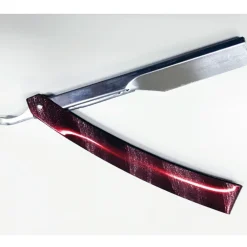 RASOIO BARBA A MANO BARBIERE PIEGHEVOLE SENZA MEZZA LAMA ACCIAIO MANICO PROTETTIVO