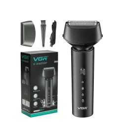 RASOIO ELETTRICO 3 LAME IPX7 IMPERMEABILE USB RICARICABILE INDICATORE LED V-380