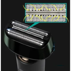 RASOIO ELETTRICO 3 LAME IPX7 IMPERMEABILE USB RICARICABILE INDICATORE LED V-380