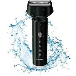 RASOIO ELETTRICO 3 LAME IPX7 IMPERMEABILE USB RICARICABILE INDICATORE LED V-380