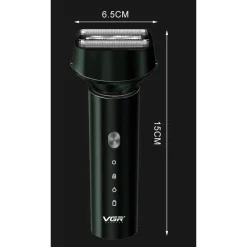 RASOIO ELETTRICO 3 LAME IPX7 IMPERMEABILE USB RICARICABILE INDICATORE LED V-380