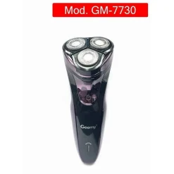 RASOIO ELETTRICO 3 TESTE ROTATIVO A BATTERIA RICARICABILE SENZA FILI UOMO GM-7730
