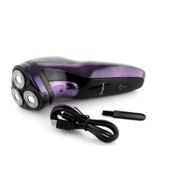 RASOIO ELETTRICO 3 TESTE ROTATIVO A BATTERIA RICARICABILE SENZA FILI UOMO GM-7730