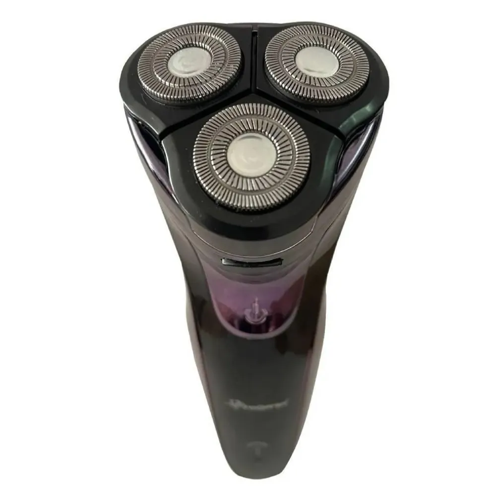 RASOIO ELETTRICO 3 TESTE ROTATIVO A BATTERIA RICARICABILE SENZA FILI UOMO GM-7730