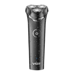 RASOIO ELETTRICO BARBA TRIMMER ROTANTE TRIPLA LAMA IMPERMEABILE CARICA USB V-319