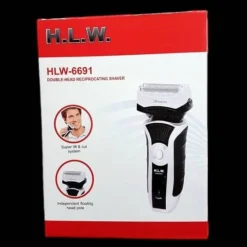 RASOIO ELETTRICO HLW-6691 RICARICABILE 2 TESTINE LAMA ACCIAIO BARBA BAFFI