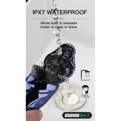 RASOIO ELETTRICO IMPERMEABILE REGOLABARBA SENZA FILI BATTERIA RICARICABILE V-305