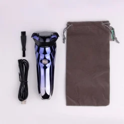 RASOIO ELETTRICO IMPERMEABILE REGOLABARBA SENZA FILI BATTERIA RICARICABILE V-305