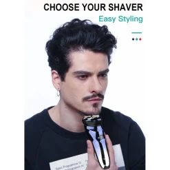 RASOIO ELETTRICO IMPERMEABILE REGOLABARBA SENZA FILI BATTERIA RICARICABILE V-305