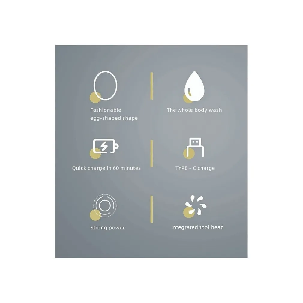 RASOIO ELETTRICO PORTATILE A FORMA DI UOVO RICARICABILE USB IMPERMEABILE V-321