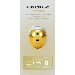 RASOIO ELETTRICO PORTATILE A FORMA DI UOVO RICARICABILE USB IMPERMEABILE V-321