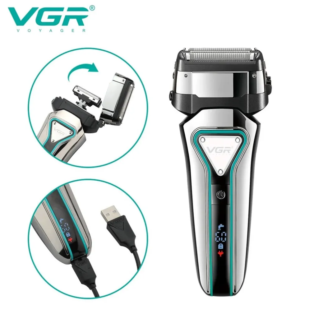 RASOIO ELETTRICO PROFESSIONALE A BATTERIA RICARICABILE BARBA CAPELLI VGR V-333