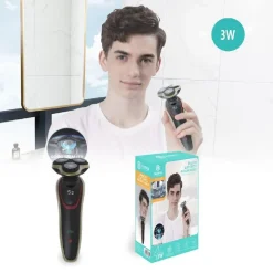 RASOIO ELETTRICO RICARICABILE 3 TESTINE 5D BARBA UOMO IMPERMEABILE 3WATT TX-9811