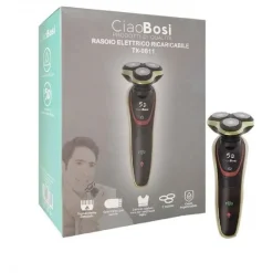 RASOIO ELETTRICO RICARICABILE 3 TESTINE 5D BARBA UOMO IMPERMEABILE 3WATT TX-9811