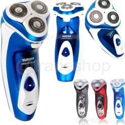 RASOIO ELETTRICO RICARICABILE VISO BARBA BAFFI REGOLAZIONE PELI 3 TESTINE