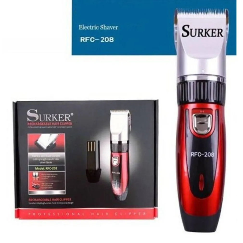 RASOIO ELETTRICO TAGLIACAPELLI SURKER RFC-208 RICARICABILE + 4 PETTINI