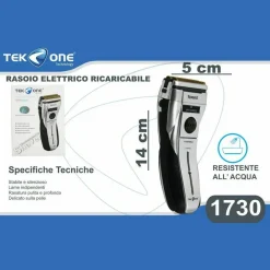 RASOIO ELETTRICO TEKONE 1730 RICARICABILE TESTINA IMPERMEABILE BARBA BAFFI