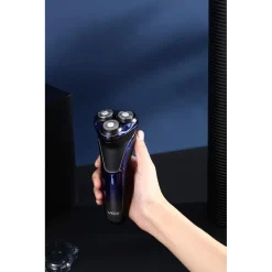 RASOIO ELETTRICO UOMO A 3 TESTE USB DISPLAY LCD BATTERIA RICARICABILE IPX7 V-306
