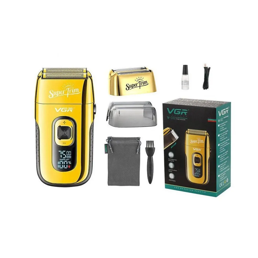 RASOIO ELETTRICO UOMO BARBA E CORPO BATTERIA VGR 332 PER PELLI SENSIBILI PROF