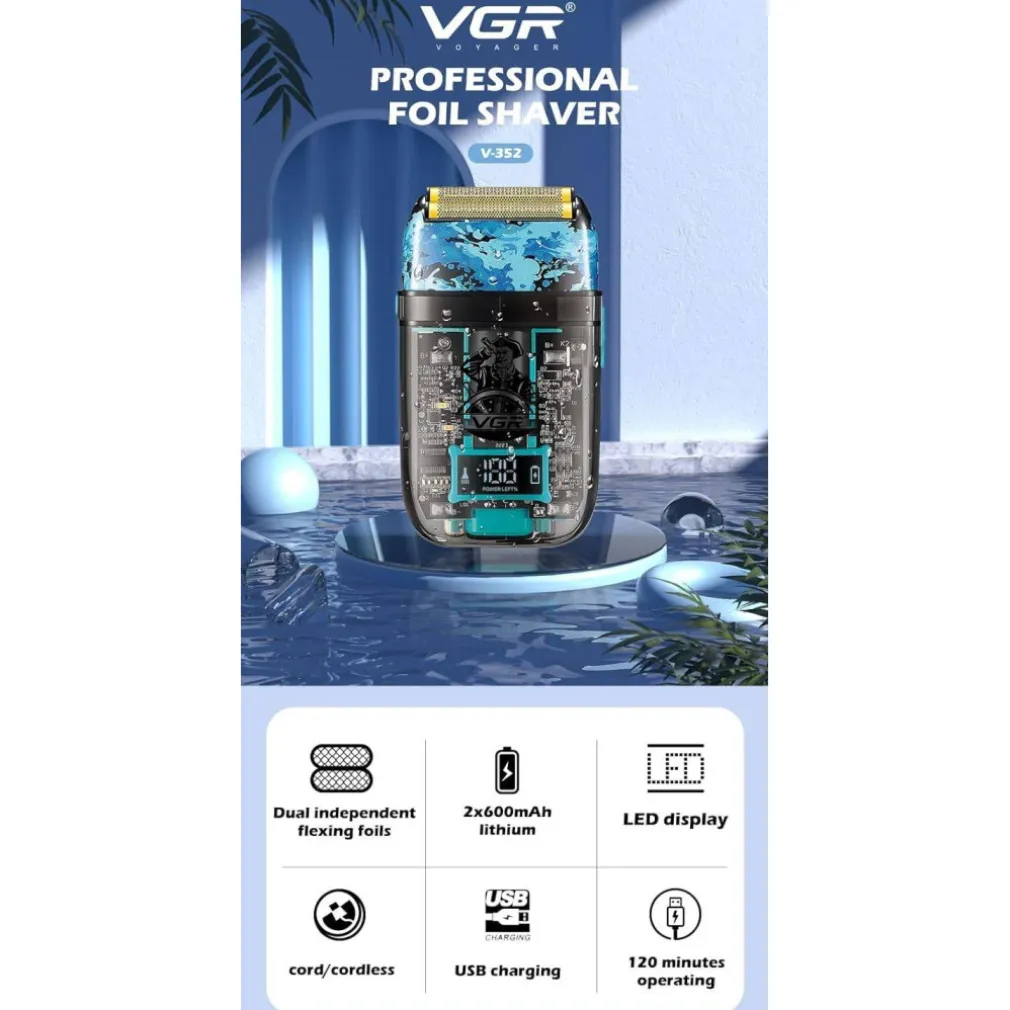 RASOIO ELETTRICO UOMO PER BARBA CAPELLI CORPO PROFESSIONALE REGOLABARBA VGR 352