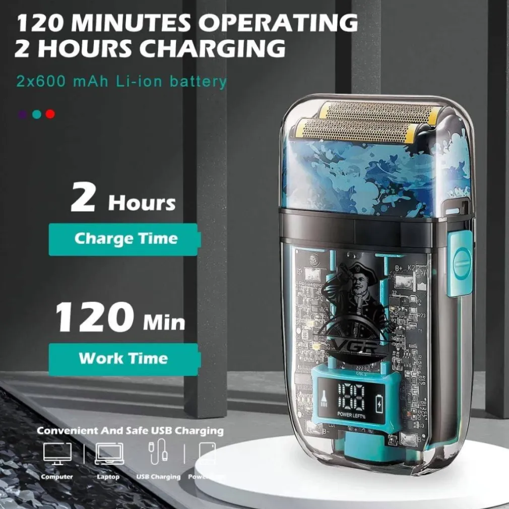 RASOIO ELETTRICO UOMO PER BARBA CAPELLI CORPO PROFESSIONALE REGOLABARBA VGR 352