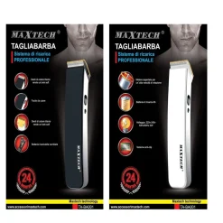 RASOIO ELETTRICO UOMO TAGLIA BARBA BATTERIA RICARICABILE BASETTE PELI TITANIO TA-BA001