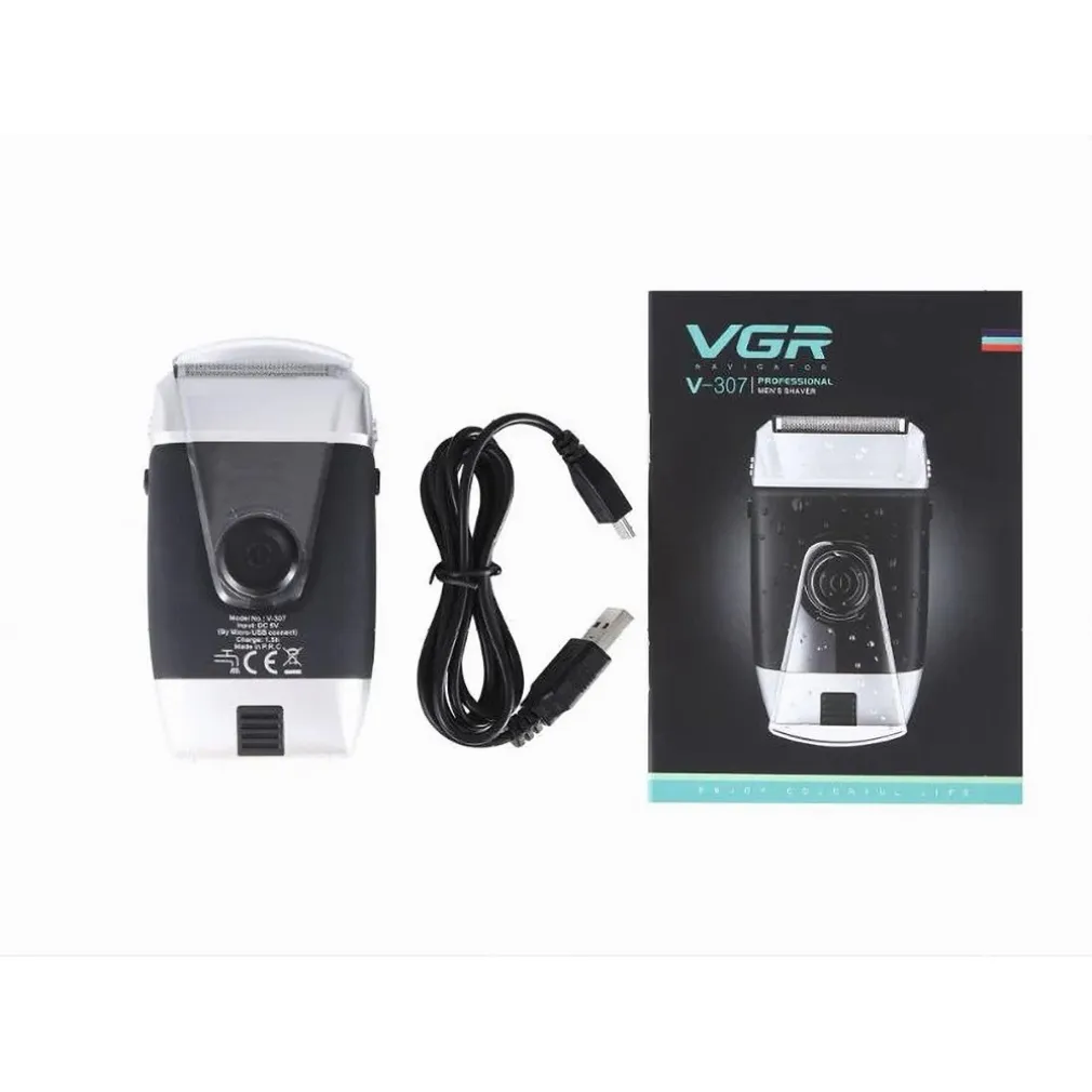 RASOIO ELETTRICO USB 5 W PROFESSIONALE UOMO RICARICABILE IPX5 IMPERMEABILE V-307