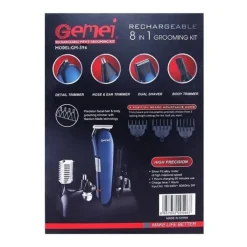 RASOIO 8IN1 GM596 BATTERIA RICARICABILE TRIMMER KIT CURA UOMO TAGLIACAPELLI BARBA