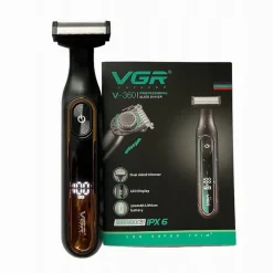 RASOIO PROFESSIONALE A LAMA RIFINITORE REGOLA CAPELLI BARBA UOMO DISPLAY LED V-360