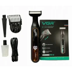 RASOIO PROFESSIONALE A LAMA RIFINITORE REGOLA CAPELLI BARBA UOMO DISPLAY LED V-360