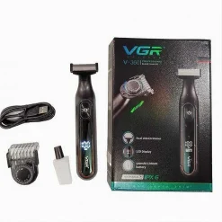 RASOIO PROFESSIONALE A LAMA RIFINITORE REGOLA CAPELLI BARBA UOMO DISPLAY LED V-360