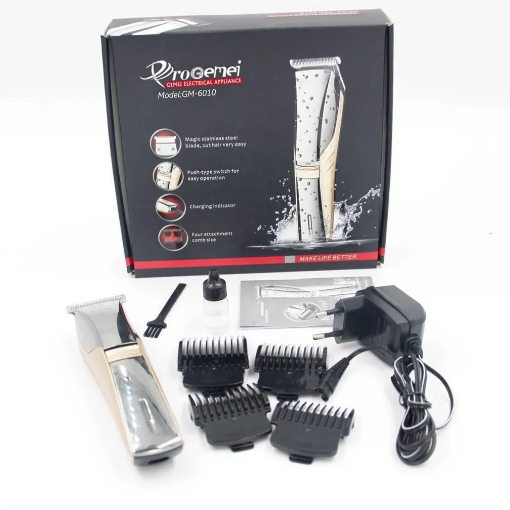 RASOIO REGOLA CAPELLI BARBA BAFFI TRIMMER PROFESSIONALE GM-6010 RICARICABILE