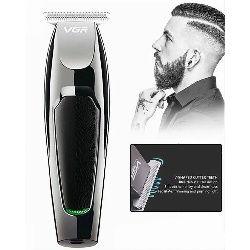 RASOIO TAGLIA CAPELLI ELETTRICO REGOLA BARBA RICARICABILE USB 5 PETTINI V-030