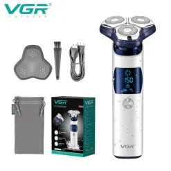 RASOIO VGR V-328 ELETTRICO UOMO BARBA RICARICABILE VISO LAMA 3D GALLEGGIANTE IPX7