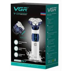 RASOIO VGR V-328 ELETTRICO UOMO BARBA RICARICABILE VISO LAMA 3D GALLEGGIANTE IPX7