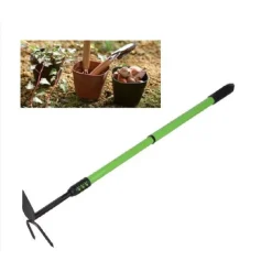 RASTRELLO A PUNTA CON BIDENTE MANICO ALLUNGABILE ATTREZZO GIARDINO 65.5-92CM 90074