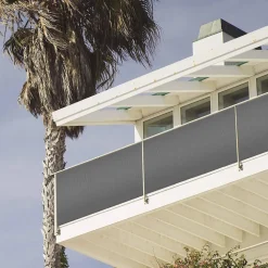 RECINZIONE GIARDINO FRANGIVISTA PER BALCONE CANNICCIO PVC GRIGIO ESTERNO 1X3 MT