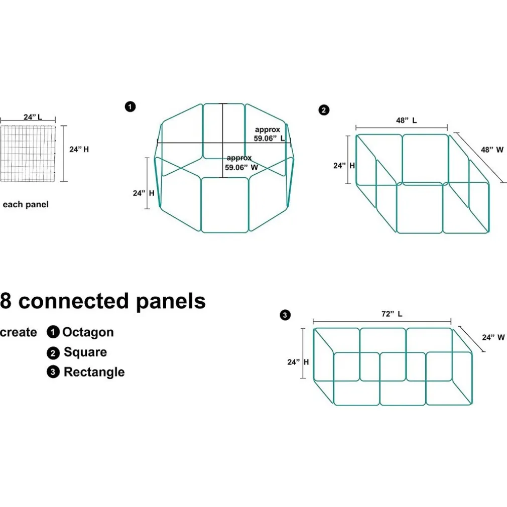 RECINZIONE IN METALLO PER CANI PIEGHEVOLE PER ESERCIZIO 152,4 X 152,4 X 60,9 CM