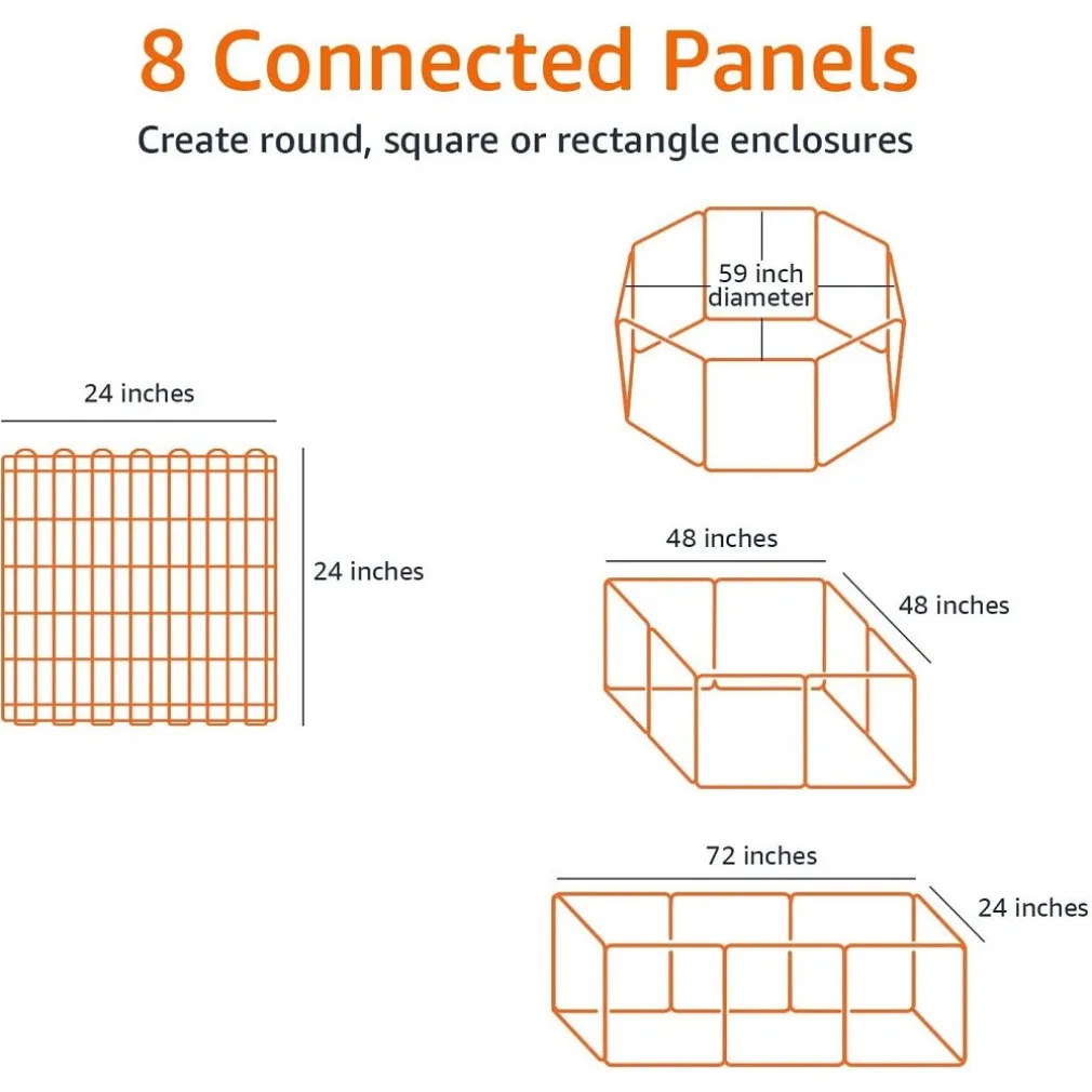 RECINZIONE IN METALLO PER CANI PIEGHEVOLE PER ESERCIZIO 152,4 X 152,4 X 60,9 CM