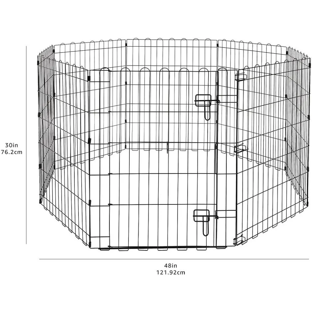 RECINZIONE IN METALLO PER CANI PIEGHEVOLE PER ESERCIZIO 152,4 X 152,4 X 76,2 CM