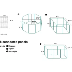 RECINZIONE IN METALLO PER CANI PIEGHEVOLE PER ESERCIZIO 152,4 X 152,4 X 91,4 CM