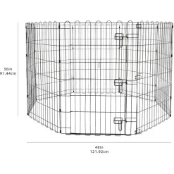 RECINZIONE IN METALLO PER CANI PIEGHEVOLE PER ESERCIZIO 152,4 X 152,4 X 91,4 CM