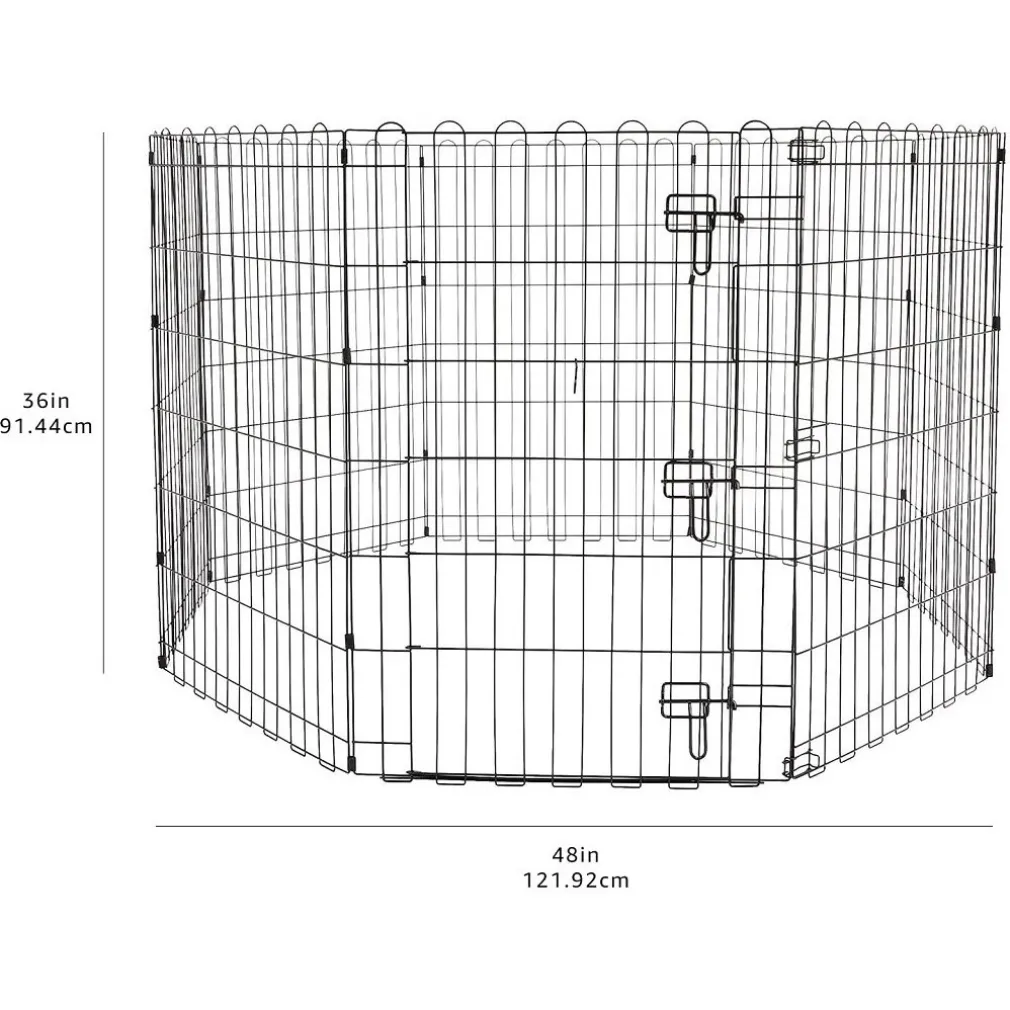 RECINZIONE IN METALLO PER CANI PIEGHEVOLE PER ESERCIZIO 152,4 X 152,4 X 91,4 CM