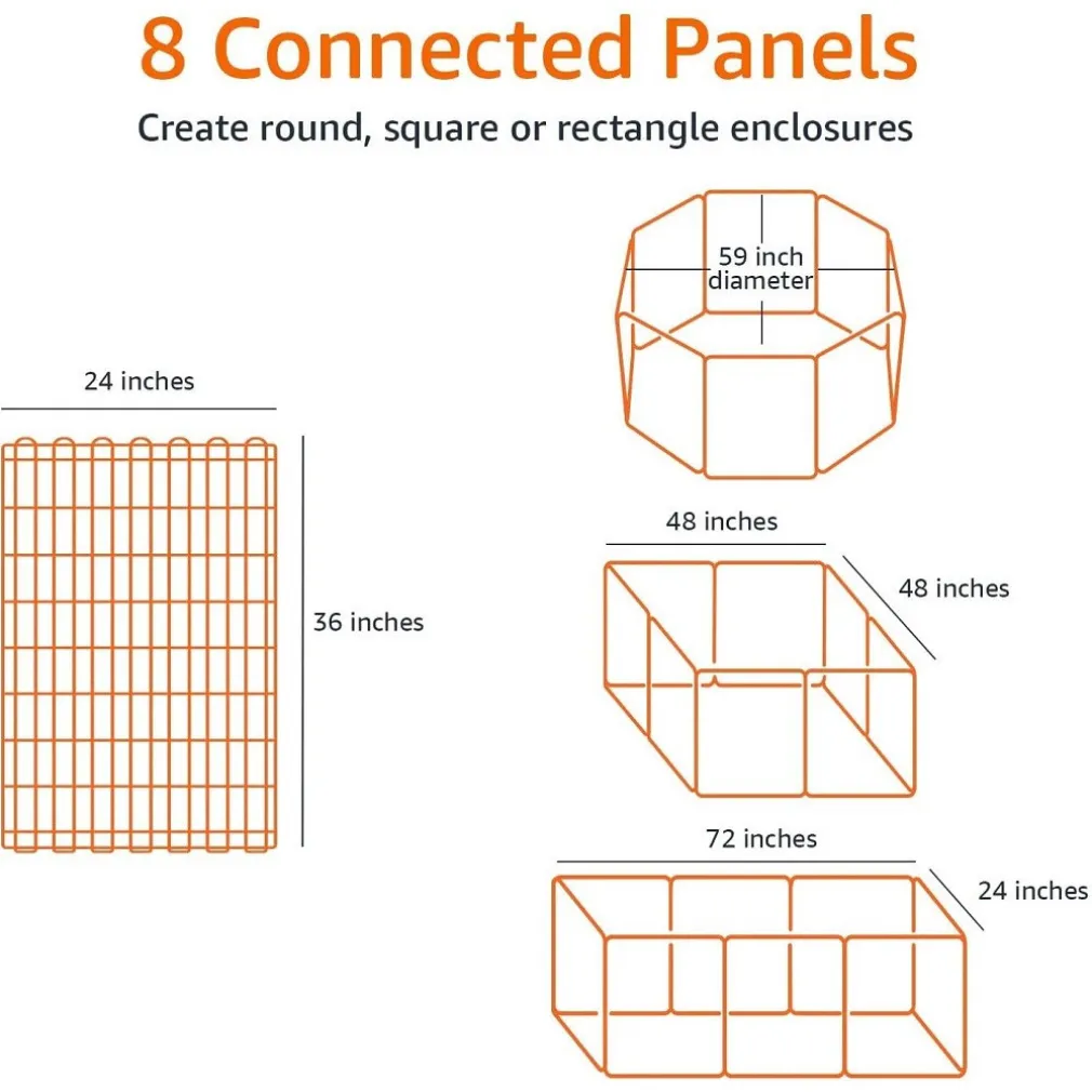RECINZIONE IN METALLO PER CANI PIEGHEVOLE PER ESERCIZIO 152,4 X 152,4 X 91,4 CM