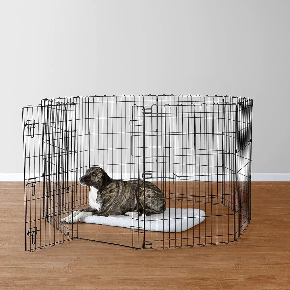 RECINZIONE IN METALLO PER CANI PIEGHEVOLE PER ESERCIZIO 152,4 X 152,4 X 91,4 CM