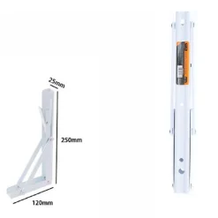 REGGIMENSOLA SUPPORTO STAFFA IN METALLO PIEGHEVOLE REGOLABILE 25X12X2.5 CM 07917